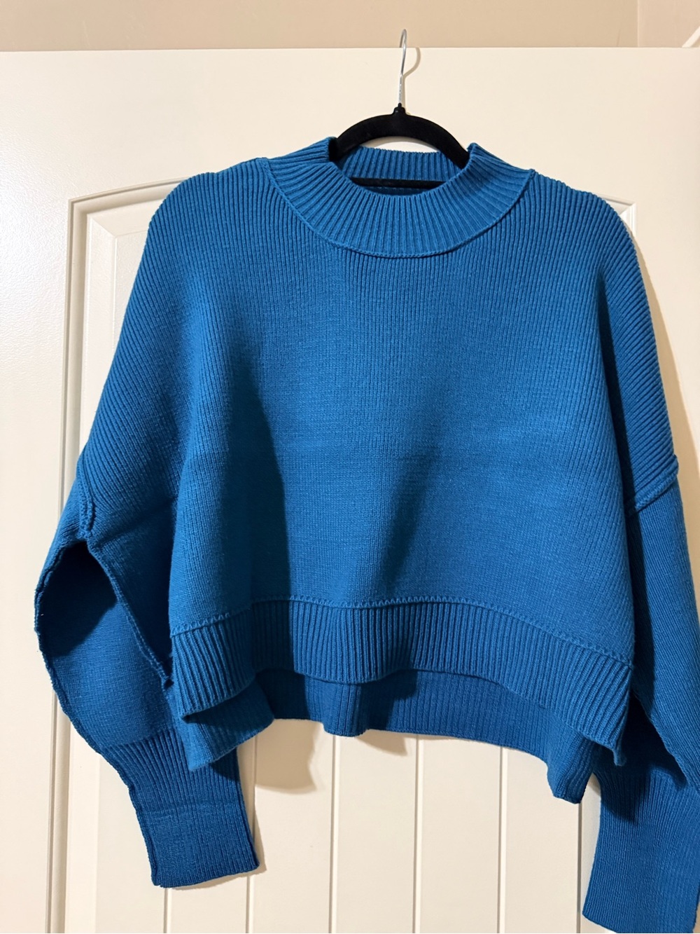 Women's Zenana Cropped Ribbed Knit Ocean Teal NWOT